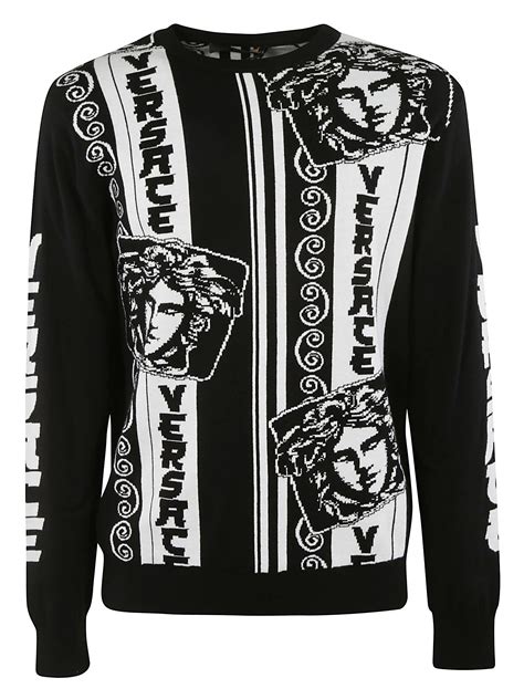 versace pullover logo|Versace men's sweater.